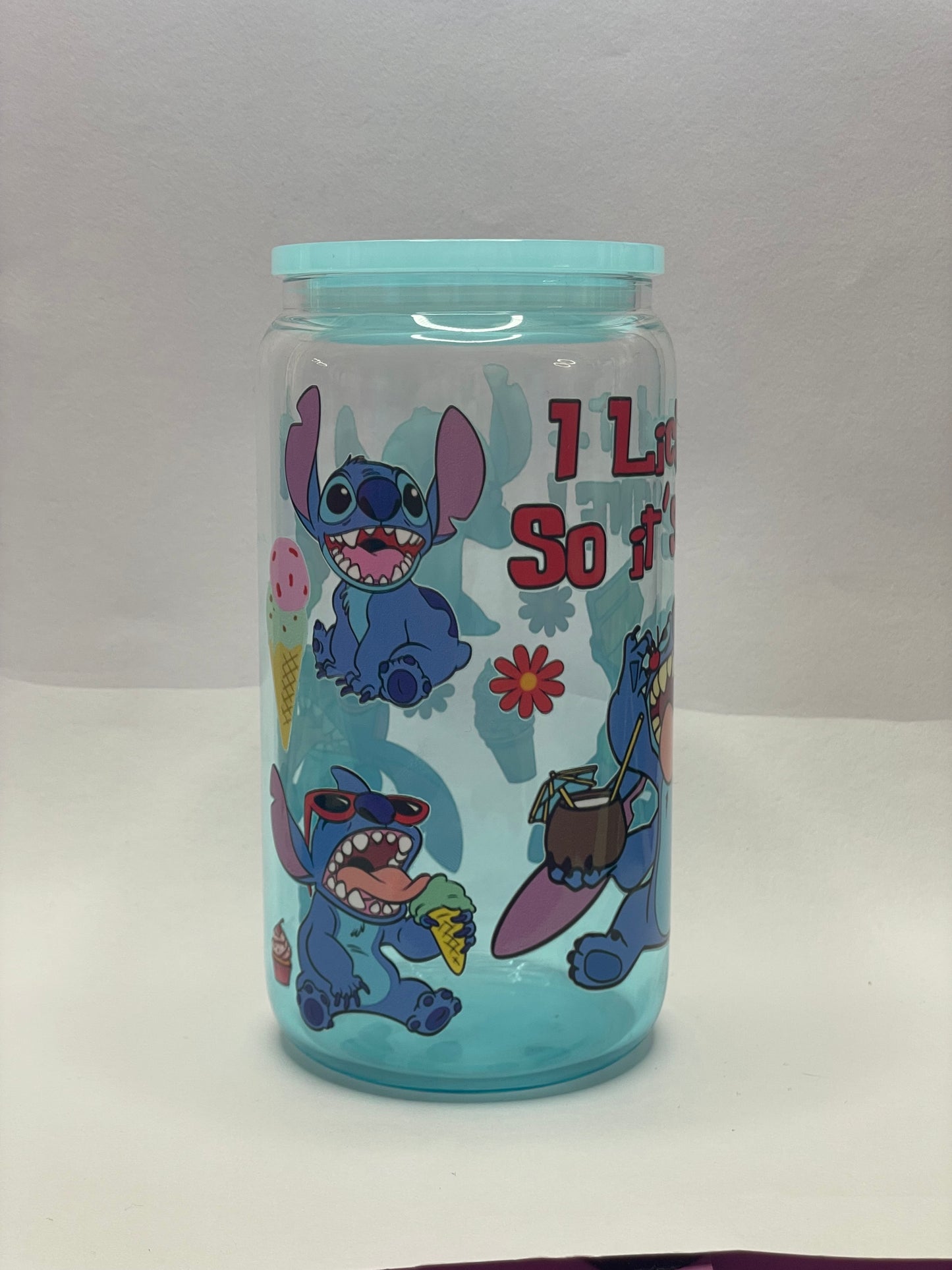 Premade stitch 16oz glass ombré