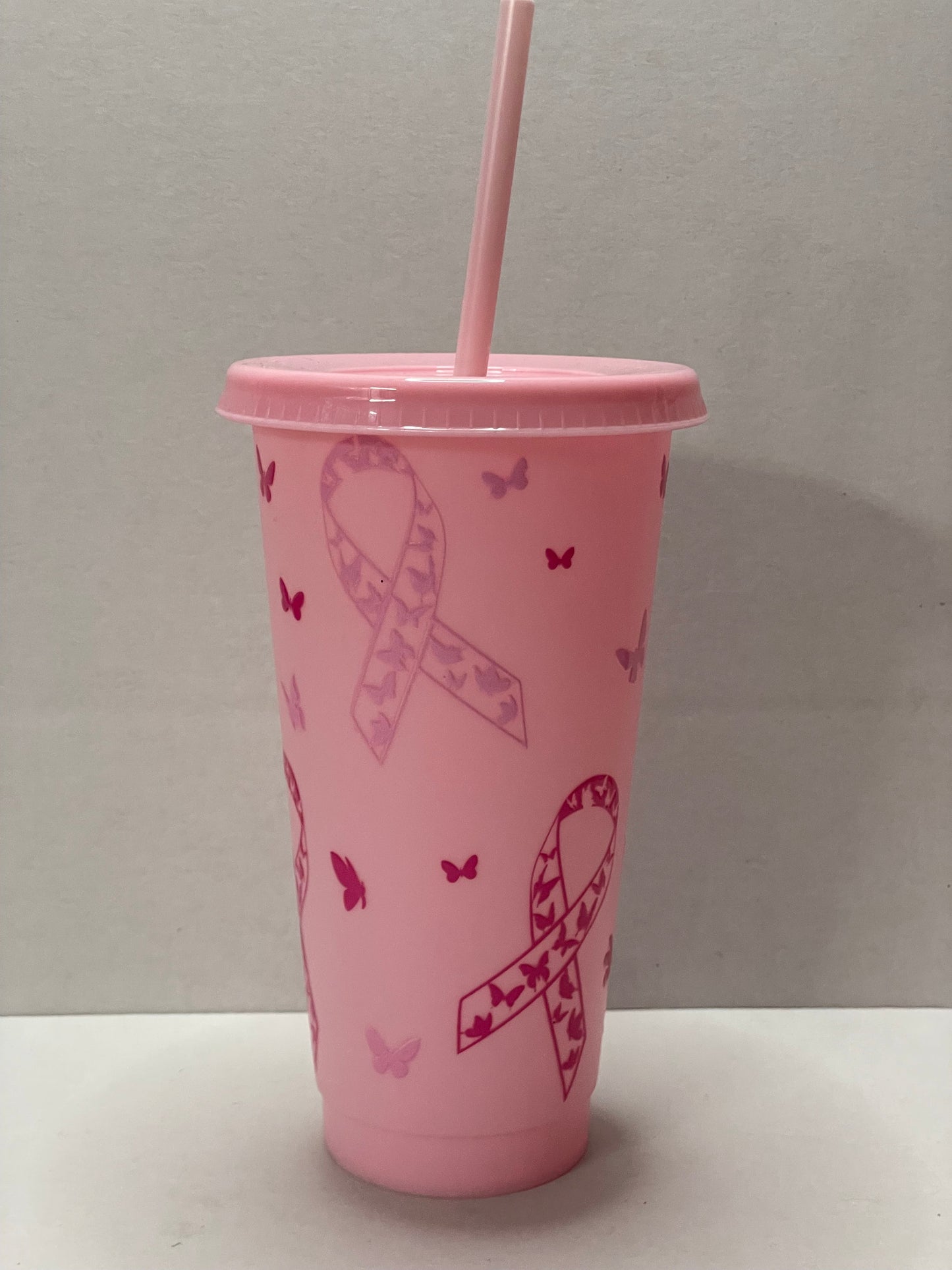 Pink cancer cold cup