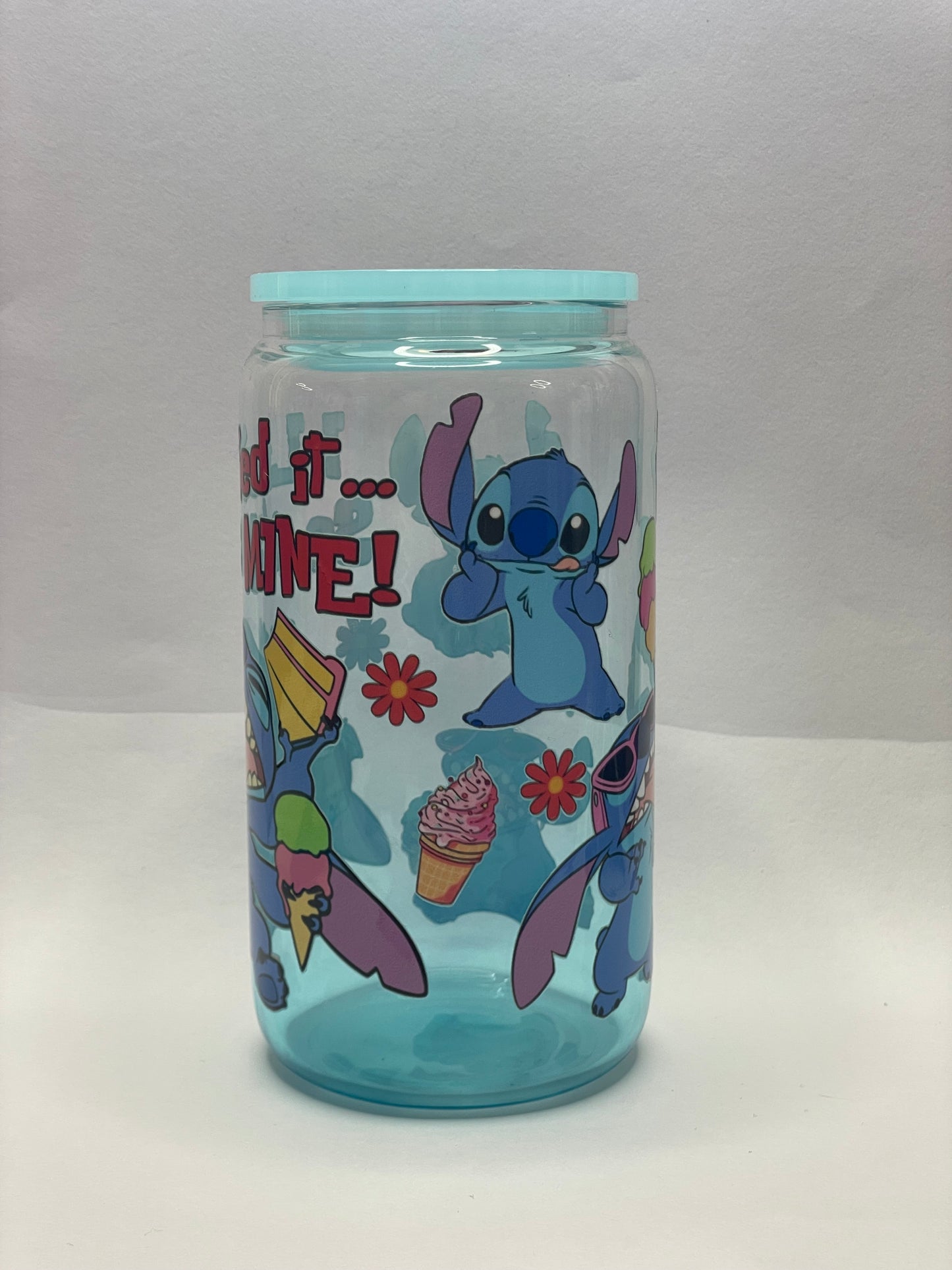 Premade stitch 16oz glass ombré