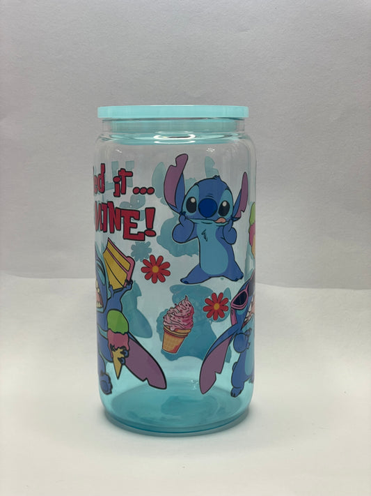 Premade stitch 16oz glass ombré