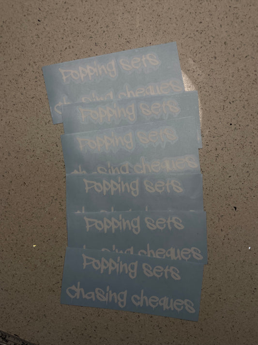 Popping sets chasing cheques