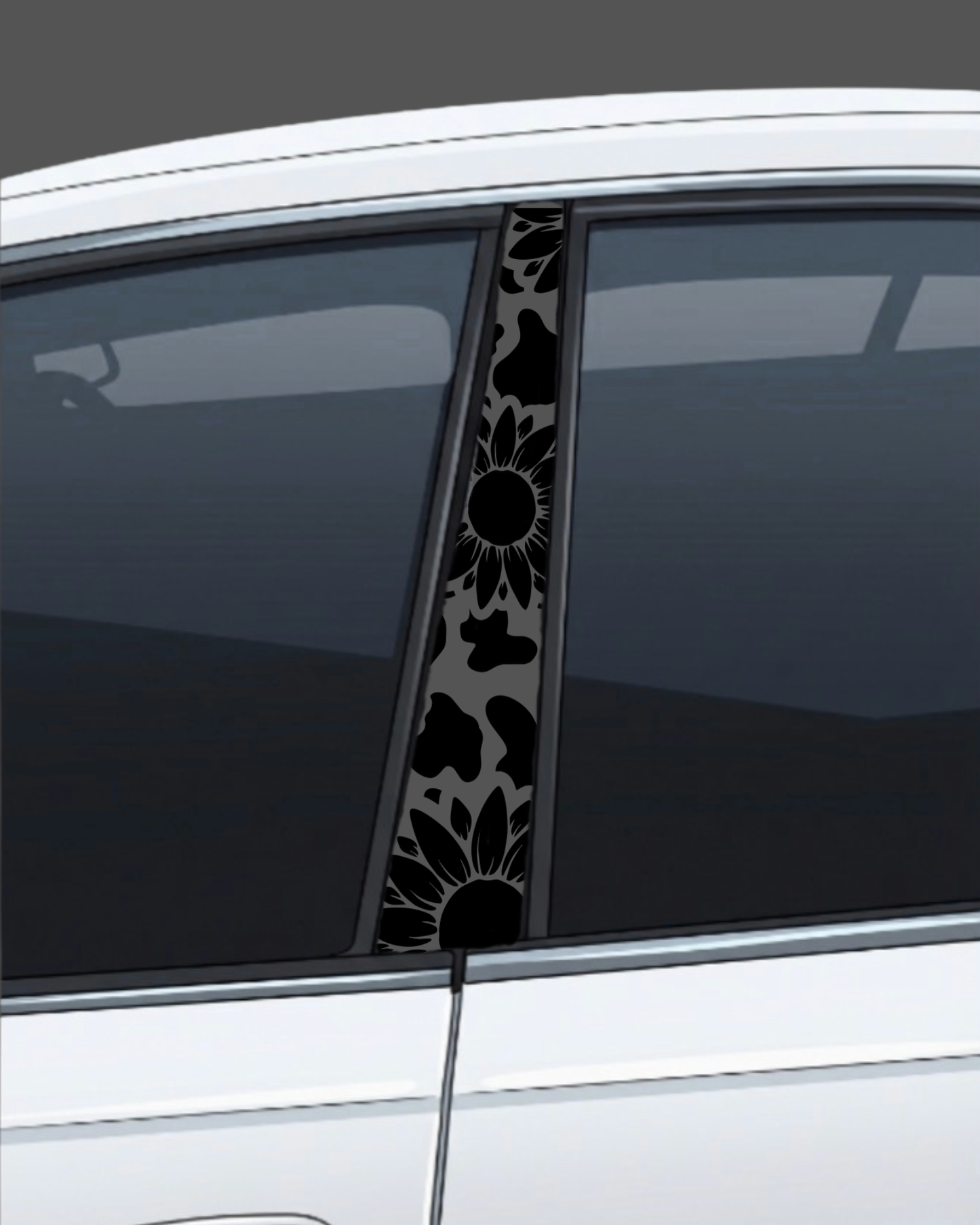 sunflower cow print pillar set