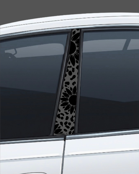 sunflower leopard print pillar set